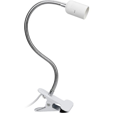 Portalámparas E27 con Pinza e Interruptor  Blanco