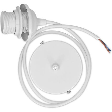 Portalámparas E27 con soporte de techo 80 cm Blanco