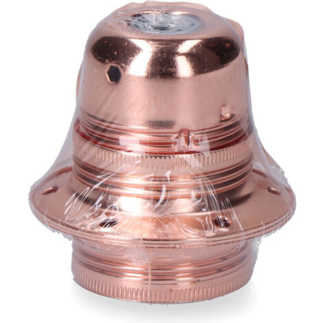 Portalámparas e27 metálico, 100 w 250 v, rosado, ø60 x 40 mm (retractilado)