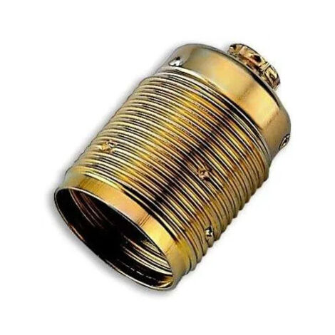 Portalámparas E27 roscado, latón, sin anillo, dorado