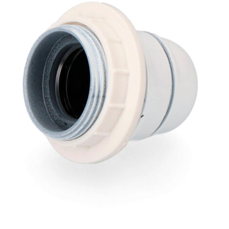 Portalámparas EDM Semiroscado Blanco E-27 + Arandela