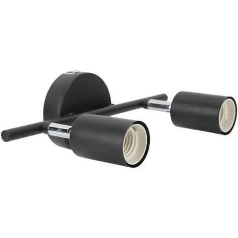 Portalámparas empotrable para riel de techo, casquillo giratorio y ajustable para bombillas LED E27, 2 lámparas