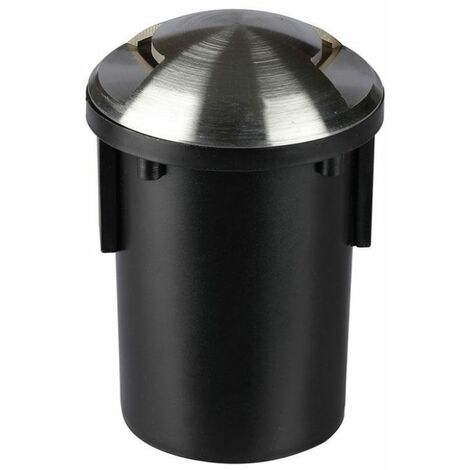 Portalà¡mparas empotrable redondo MR16 (20 W mà¡x.) negro y acero con 2 haces de luz IP65