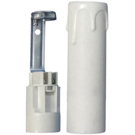 Portalámparas + funda de vela E14 26x85mm blanca GSC 2203326