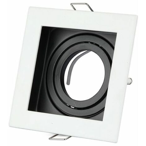 Portalà¡mparas LED empotrable cuadrado GU10 y GU5.3 (MR16) Color Blanco Ajustable