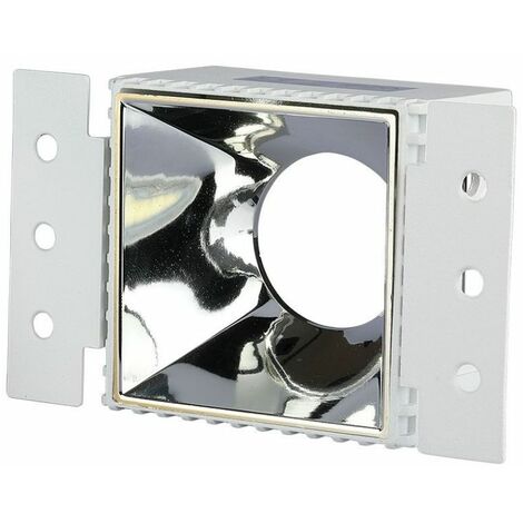 Portalámparas LED empotrable cuadrado V-TAC GU10 blanco y cromado