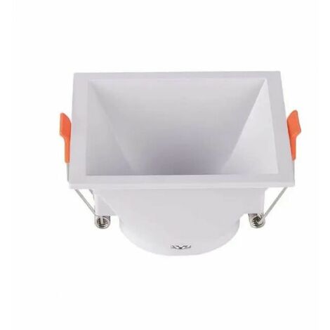 Portalámparas LED empotrable cuadrado V-TAC GU10 con sección cuadrada, color blanco