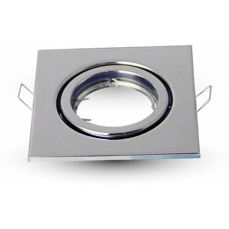 Portalámparas LED empotrable cuadrado V-TAC GU10 y GU5.3 (MR16) Color cromo ajustable