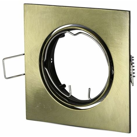 Portalámparas LED empotrable cuadrado V-TAC GU10 y GU5.3 (MR16) color dorado ajustable