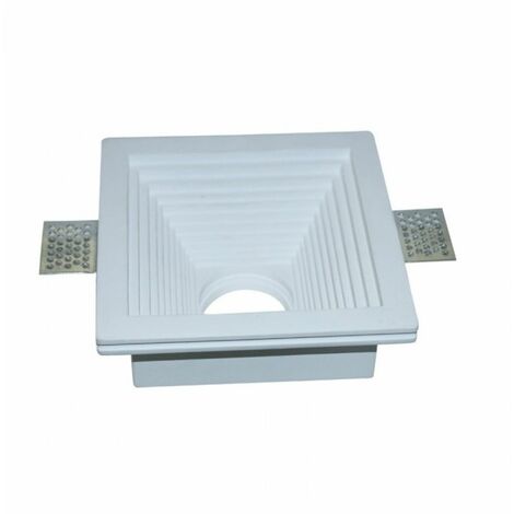 Portalámparas LED empotrable cuadrado V-TAC GU10 y GU5.3 (MR16) Cuerpo de yeso blanco