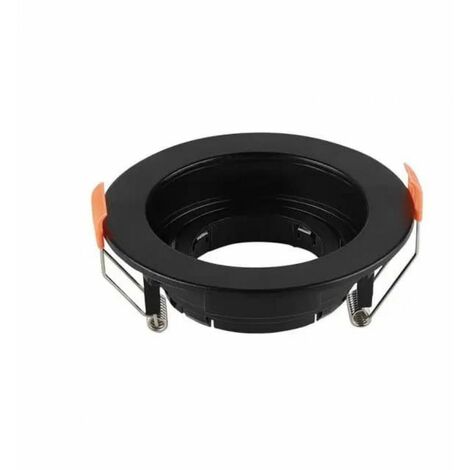 Portalámparas LED empotrable redondo V-TAC GU10 negro ajustable