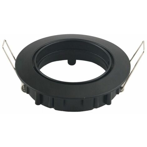 Portalámparas LED empotrable redondo V-TAC GU10 negro ajustable