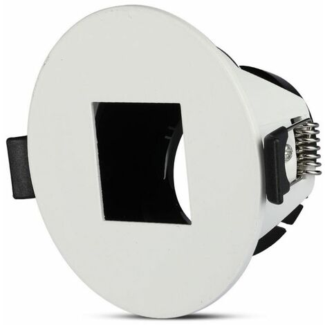 Portalámparas LED empotrable V-TAC GU10 de sección cuadrada, color blanco con interior negro