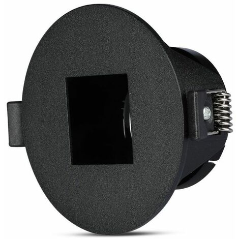 Portalámparas LED empotrable V-TAC GU10 de sección cuadrada, color negro con interior negro