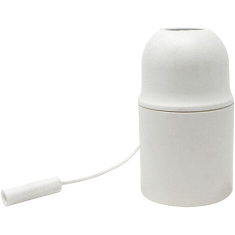 Portalámparas E27 liso blanco con interruptor (Koala H038837)