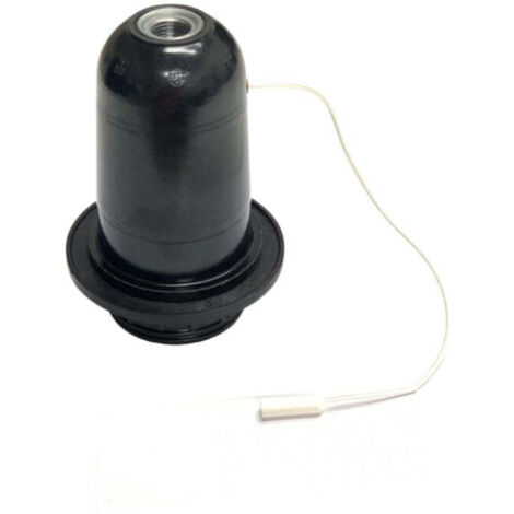 Portalámparas Negro E27 con Tirador 4A 250V