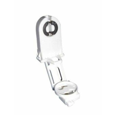 Portalamparas para fluorescentes T8 con Portacebador. Casquillo G13, color Blanco.