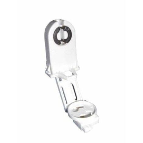 Portalamparas para fluorescentes T8 con Portacebador. Casquillo G13, color Blanco.
