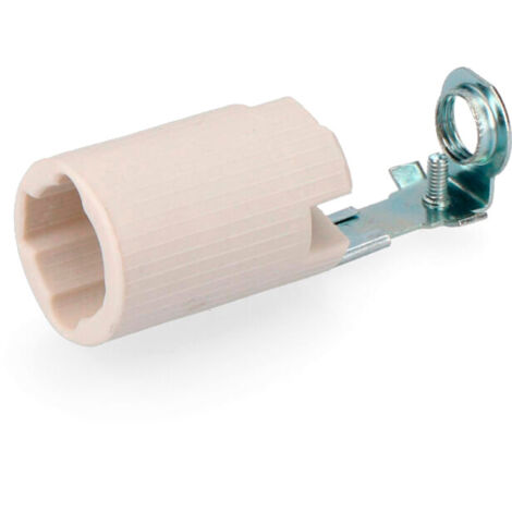 Portalámparas Porcelana E14 68mm Ø25mm Largo 40mm Solera
