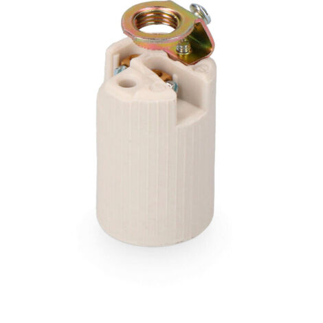 Portalámparas porcelana e14 beige (envasado)