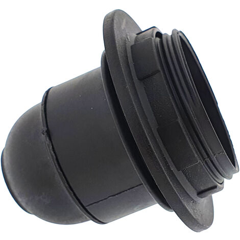 Portalamparas rosca Edison E27 con rosca tope negro