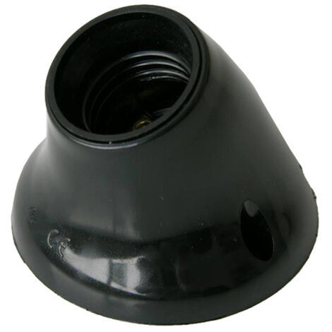 Portalamparas rosca Edison E27 zocalo curvo negro