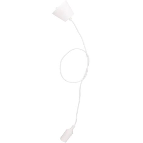 Portalámparas silicona E27 cable textil 1M - Blanco GSC 000703499