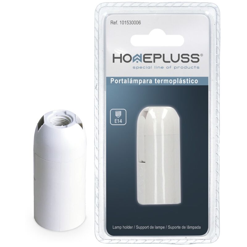 

Portalamparas termoplastico liso E14 Blanco- 10u retractil