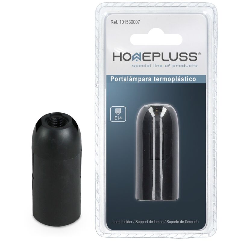 

Portalamparas termoplastico liso E14 Negro -10u retractil
