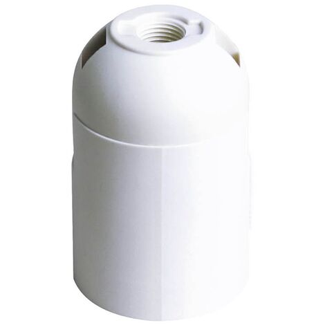 Portalámparas termoplástico liso E27 Blanco
