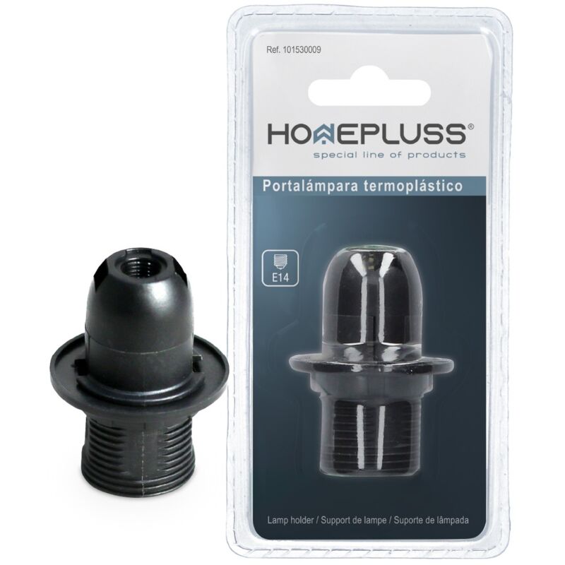 

Portalamparas termoplastico semiroscado E14 Negro- 10u retractil