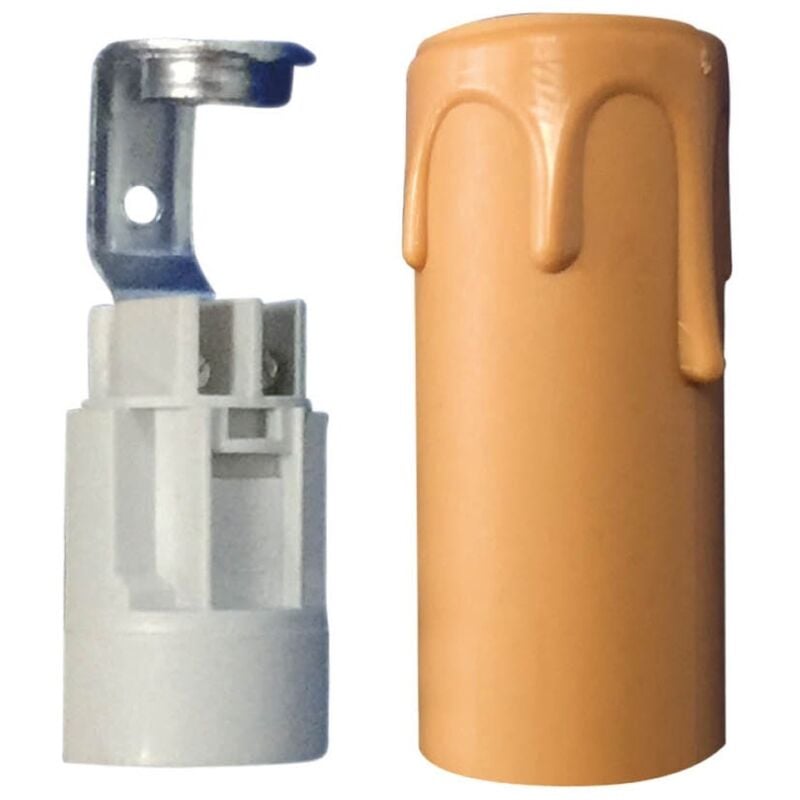 GSC - Portalámparas + funda de vela E14 26x65mm crema 2203362