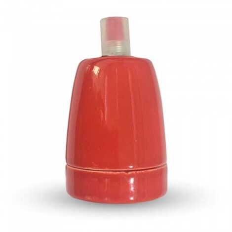 Portalampda in porcellana attacco e27 colore rosso vt-799 3799