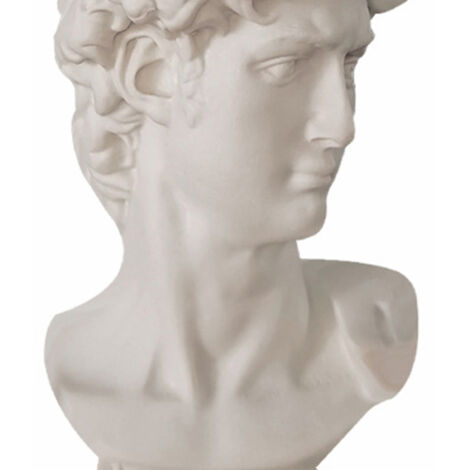 Portalápices con forma de estatua de David, organizador decorativo, resina blanca, mini 6 cm