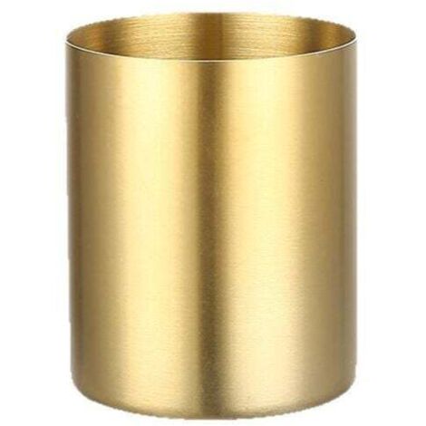 Portalápices, organizador de escritorio, portalápices dorado, portalápices, contenedor de papelería de oficina, jarrones de mesa, maceta, porta brochas de maquillaje, dorado