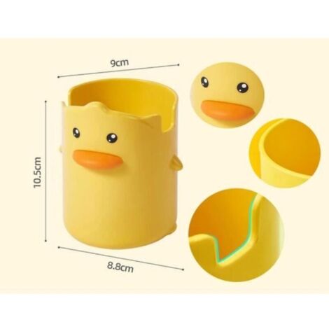 Portalápices, portalápices de plástico para escritorio, portalápices creativo con forma de pato, portalápices para brochas de maquillaje, para tocador, hogar