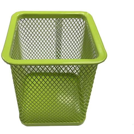 Portalapices rectangular de metal  Verde