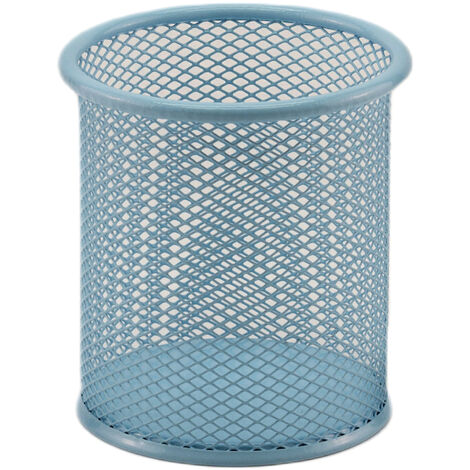 Portalapices redondo de metal  Azul claro