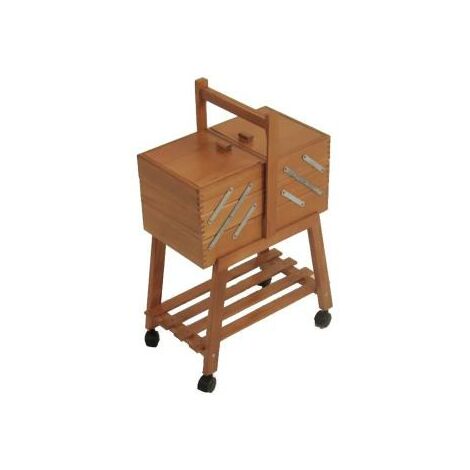 Portalavoro n.20 noce cm34xh47-57x20 c-ruote faggio made in italy