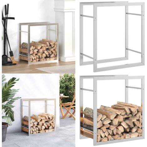 Portalegna 50x28x56 cm in Acciaio Inossidabile - Conservazione legna da ardere - Legna da ardere