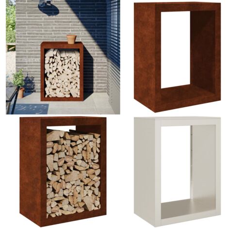Portalegna 60x40x80 cm in Acciaio Corten - Acciaio corten - Conservazione legna