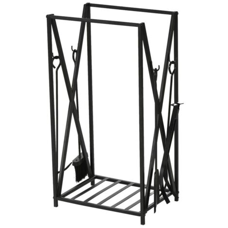 PORTALEGNA DA INTERNO ED ESTERNO IN ACCIAIO CON PALETTA SCOPINO PINZA 46X30X76CM