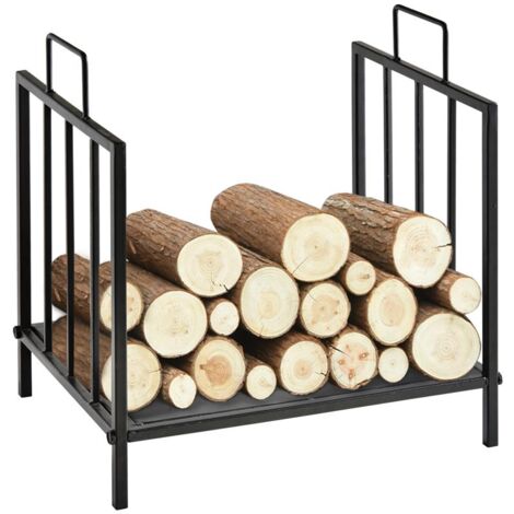 PORTALEGNA PER CAMINO 15KG MAX PER INTERNO ED ESTERNO CON 2 MANIGLIE. IN METALLO. 44.5X33X46.5 CM. NERO