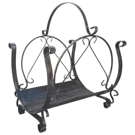 Brucialegna Per Camino In Ferro 5 Barre - Porta Legna 37x31x15cm, Design Robusto - Foto 8