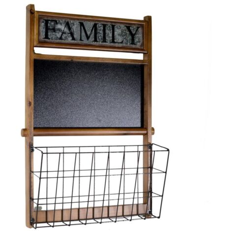 Portalettere legno 1 posto c/lavagna family cm 45x14