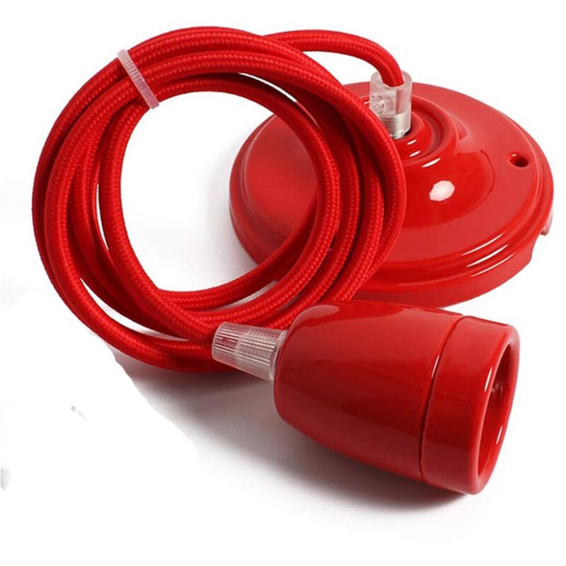 

Portalámparas colgante de cerámica | Rojo