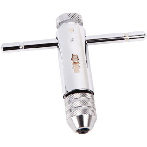 Portamachos de trinquete ajustable, macho manual, macho de trinquete para zurdos con machos de acero rápido (HSS), llave en T y machos métricos