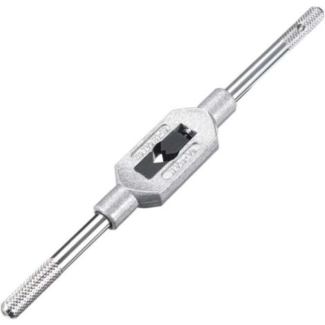 Portamachos KZQ para zurdos, mango ajustable para llave de machos métricos M1-M12 W1/16-1/2, llave avellanadora, herramienta de corte de roscas, mango de acero cromado