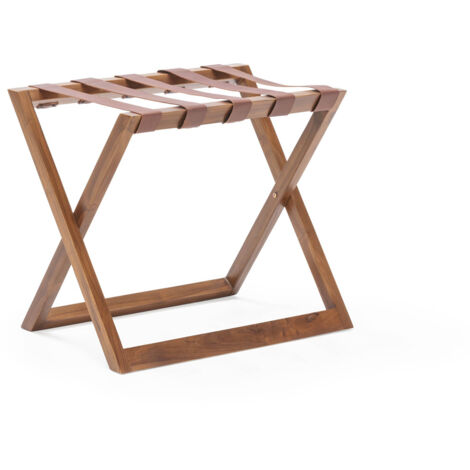 Portamaletas 66X46X56 Madera/Cuero Marron