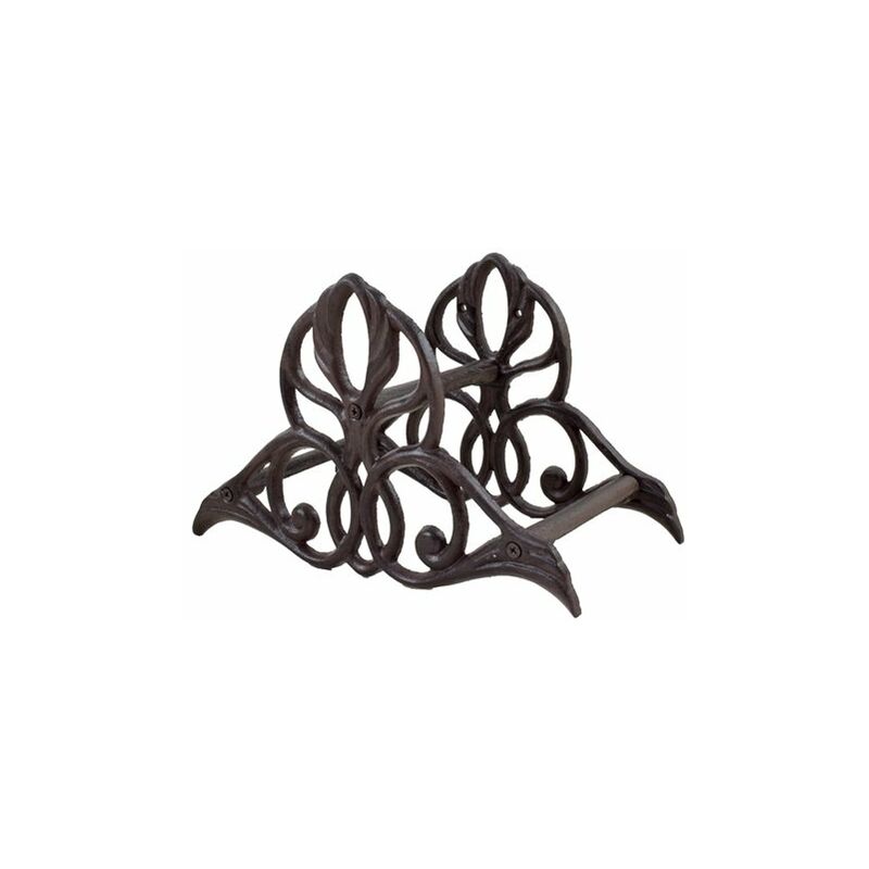 

FSKPM003 Portamangueras metálico de pared, fabricado en hierro forjado, color hierro envejecido, 273x150x180 mm - Ferrestock